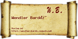 Wendler Bardó névjegykártya